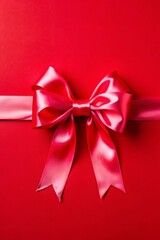 Fototapeta premium Studio Shot of Stylish Ribbon Tied into Bow on Plain Background for Custom Text