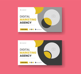 Corporate business and digital marketing youtube thumbnail or web banner template