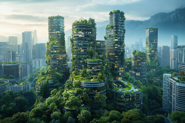 Obraz premium A Tapestry of Harmony: Nurturing Earth's Embrace - Generative AI