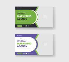 Corporate business and digital marketing youtube thumbnail or web banner template