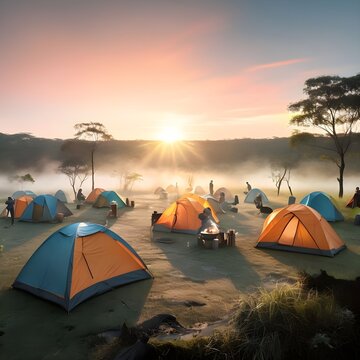 camping in the mountains