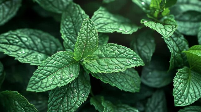 Close-Up of Fresh Mint Leaves