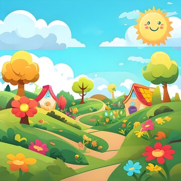 landscape with flowers