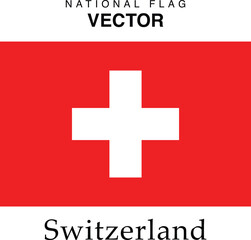 Obraz premium The vector version of the Switzerland national flag