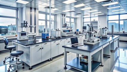 Modern laboratory setup with various precision instruments and high-tech equipment for thorough quality control and assurance of product integrity and reliability.