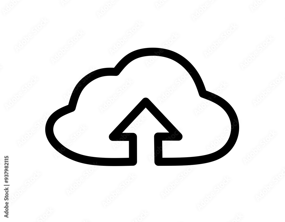 Wall mural upload icon vector with simple design