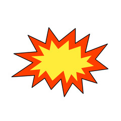 vector red star burst on white background. explosion icon
