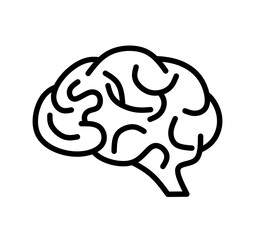 human brain icon vector on white background. intelligence icon
