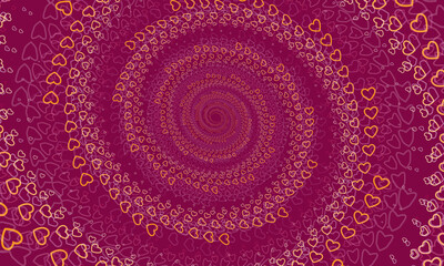 vortex love copy-space abstract background with heart shape as ornament decotrative illustration vector. happy romantic illusion