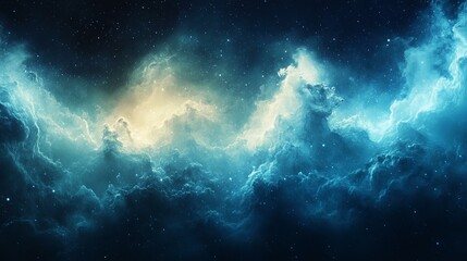 Abstract Background with Blue, Green, and White Grainy Color Gradient and Glowing Noise Texture for Header - Generative AI