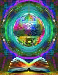 Obraz premium disco ball with disco lights,,disco ball with lights,Disco ball read backgrounds,disco, ball, party, sphere, light, disco ball, club, music disco ball 