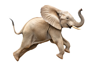 Obraz premium photo of an elephant floating mid-air on isolated background 