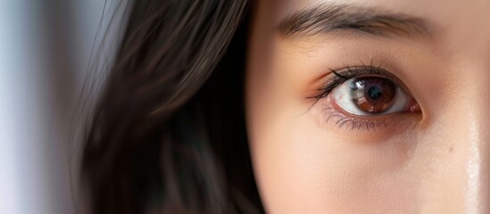 Fototapeta premium Beauty portrait of a young woman close-up photo