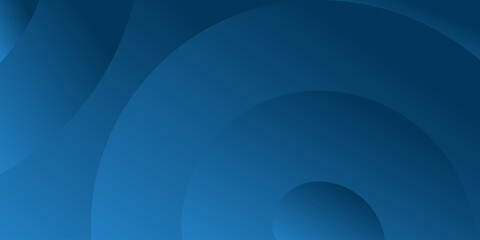a dark blue background with concentric circles that create a sense of depth and dimension. The design is clean and minimalist, with a focus on curves and shadows.