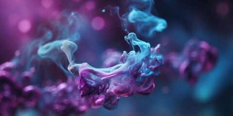 Obraz premium Abstract swirling smoke in purple and blue hues.