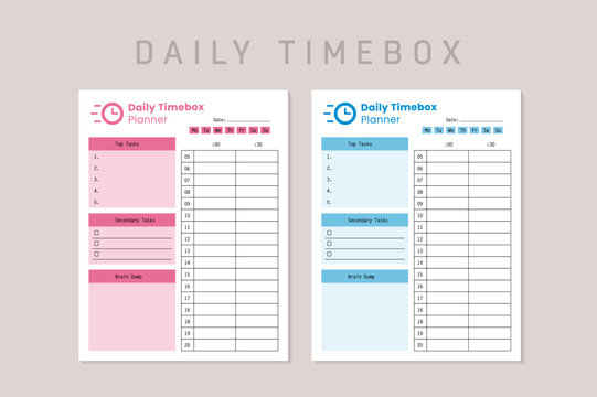 Daily Timebox Planner KDP Interior