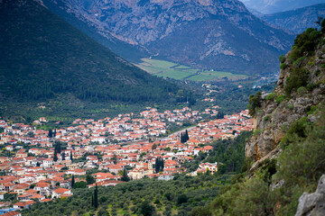 Naklejka premium Small villange in the Mediterranean area, Greece.