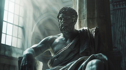 Stoic Greek Philosopher Thinking Man: Symbol of Stoicism and Philosophy