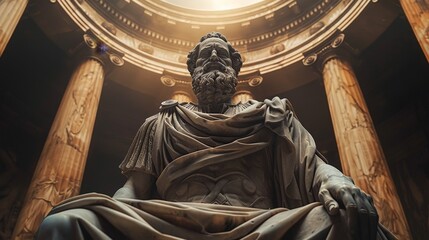 Stoic Greek Philosopher Thinking Man: Symbol of Stoicism and Philosophy