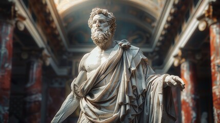 Stoic Greek Philosopher Thinking Man: Symbol of Stoicism and Philosophy