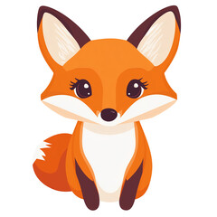 Obraz premium Simple Fox Art with Transparent Background