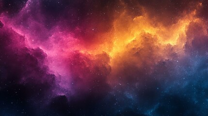 Naklejka premium Vibrant Abstract Banner with Blue, Purple, Yellow, and Pink Color Gradient and Noise Texture - Generative AI