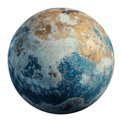Mercury planet with cratered surface isolated on transparent background