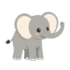 Naklejka premium Minimalist Elephant Illustration without Background