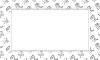 food and beverage frame in doodle style frame background