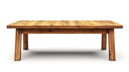 Fototapeta premium Realistic Table on White Background: Detailed Representation of a Modern Table with High-Definition Texture and Clean, Minimalist Setting
