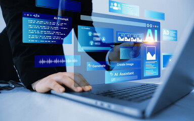 Interaction with the Ai assistant to solve some tasks more easily. Image generator, documents,...