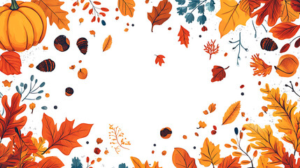 Fototapeta premium Hello Autumn frame for holidays.