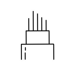 Optical fiber flat line vector