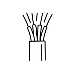 Optical fiber flat line vector