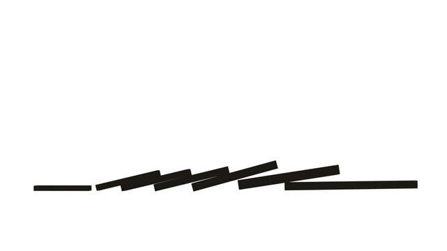 Domino Effect or Chain Reaction concept, 4k 3D animation