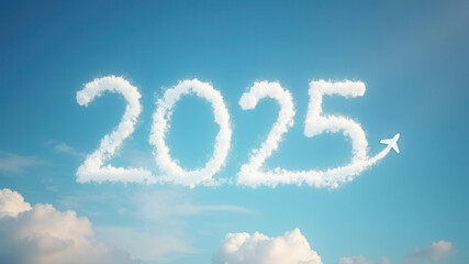 Happy new year 2025 sky with copy space