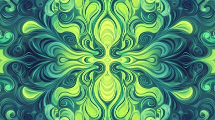 Shapes, Flowers, Florals, Green and Blue, Abstract Image, Texture, Pattern Background, Wallpaper, Smartphone Cover and Screen, Cell Phone, Computer, Laptop, 9:16 and 16:9 Format