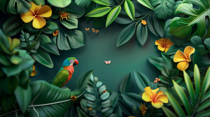 3D illustration graphic background, nature and biodiversity theme 