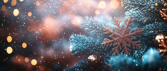 Fototapeta premium Christmas ornament. New Year banner, poster, background.