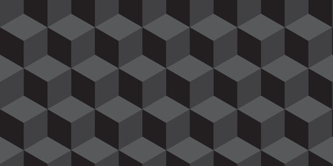 Abstract black and gray from cubes vector art background. Geometric tiles and mosaic creative stylish seamless pattern block cube background. minimal hexagon Cubes mosaic shape vector design.