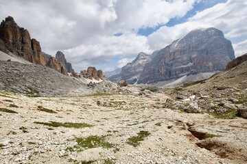 Panorama alpino montagne Dolomiti, Alta Badia
