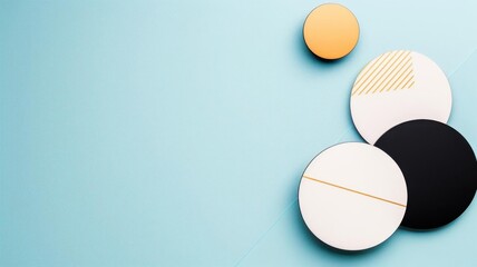 Monochrome geometric shapes with contrasting details, abstract art, geometry