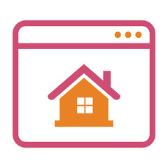 Webpage, online, house icon