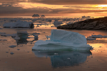 The iceberg during a sunset