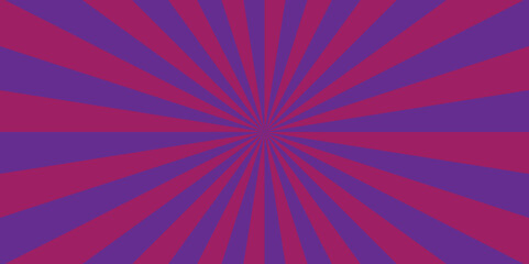 Sunburst beam light vintage shine and graphic summer explosion pattern. red and purple bright sunrise isolated glow striped texture background.