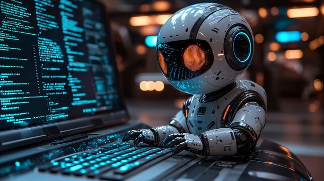 A developer writing code for an AI chatbot, testing responses and interactions with users.