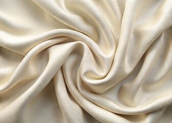 Obraz premium Soft, creamy white fabric with a subtle sheen, featuring a seamless repeating texture pattern of intricate threads, ideal as a neutral background or design element.