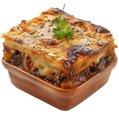 Moussaka on transparent background.