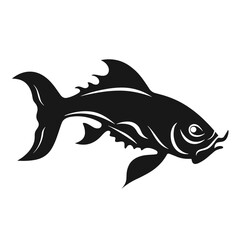 Obraz premium fish sea wildlife animal, river, vector graphic, black and white, cod, fin, shark, trout, bass, clownfish, goldfish, elk, ray, salmon
