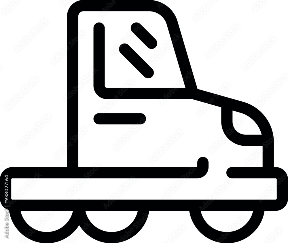 Poster Self driving robotaxi transporting passengers icon in thin line style